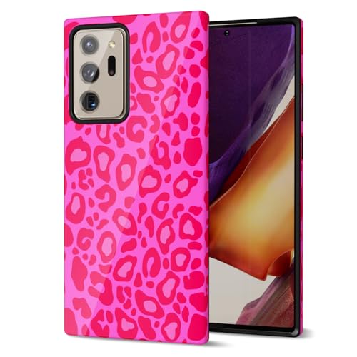 Svanove Cheetah Print Phone Case for Samsung Galaxy Note 20 Ultra Case Girly, Cute Leopard Case for Women, Luxury Trendy Retro Animal Print, Aesthetic Pattern Hard Shell Plastic Cover, Hot Pink