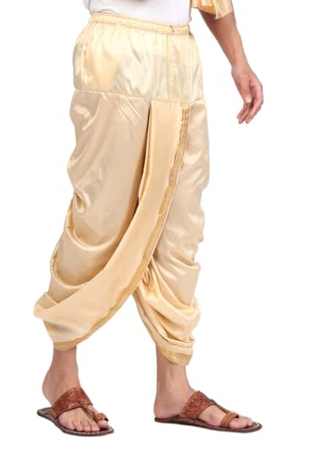 Image of Rameshwaram Fabrics Mens Ready to Wear Silk Dhoti with Angwastra Set - Pocket Dhothi