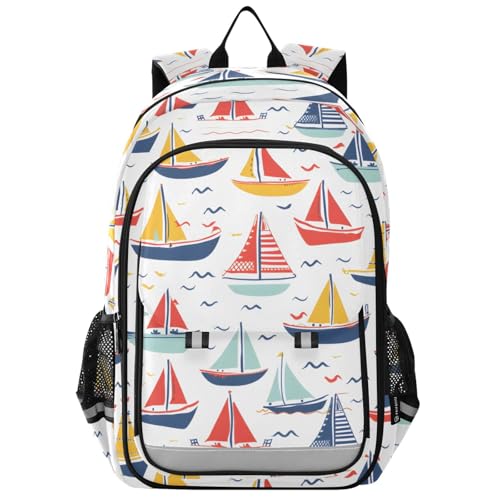 Sac à dos pour ordinateur portable enfants protégeant les affaires scolaires motif bateaux