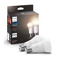Philips Hue White Lampadina Smart LED, Attacco E27, 9.5 W, Luce Bianca, Dimmerabile, Controllo con...