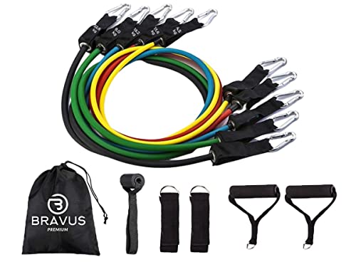 Loja Produto Extensor Elástico 20 Kit Elástico Extensor Tubing Premium Bravus Sport