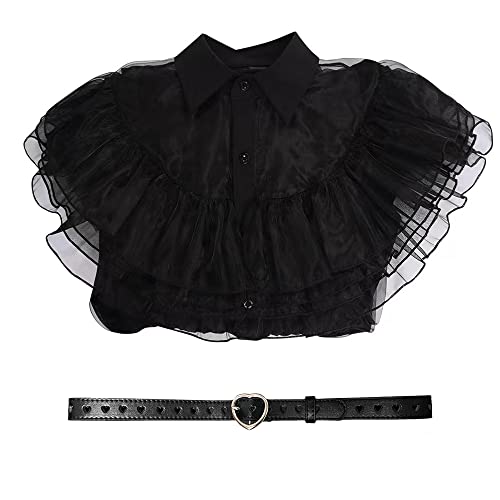 Longpo Wednesday Addams Dress Black Gothic Tulle Lace Birthday Halloween Party Costume For Girls 6-13 Years (120: 6-7 Years) #TOP2