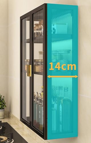 Botiquín de Metal con Puerta de Vidrio para baño, Armario Colgante sobre el Inodoro para baño, Sala de Estar, Cocina, Organizador de Armario Que Ahorra Espacio.