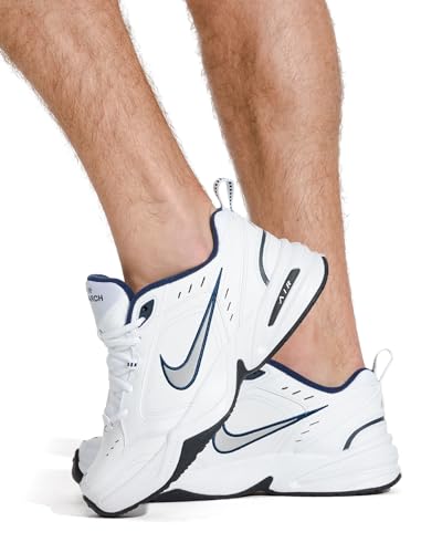 Nike Tênis masculino Air Monarch IV Cross Trainer, Branco/prata metálica., 7.5