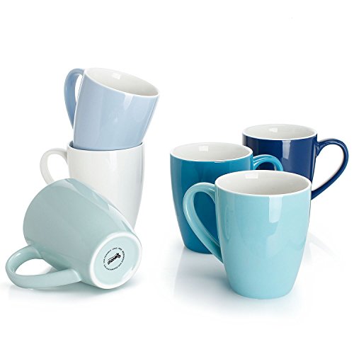 Sweese 601.003 Porcelain Mugs - 16 Ounce for Coffee, Tea, Cocoa, Set of