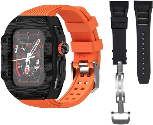 Watch Case Fibre de Carbone avec Bracelet iWatch 8 7 45mm - Mod Kit SAAWEE