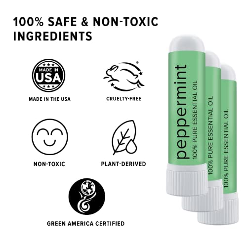 Moxē Peppermint Essential Oil Nasal Inhaler, Therapeutic No-Mess Aromatherapy, Cooling, Refreshing, Invigorating, Uplifts Mood And Positivity, Pure And Undiluted, Made In Usa (3 Pack) #TOP5