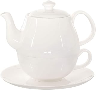 Buchensee Tea for One Daisy - Tetera (porcelana, 600 ml, porcelana), color blanco