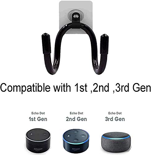 1 Pack Adjustable Metal Rack Wall Mount Stand Holder Bracket Hanger for Echo Dot (1st Gen) Echo Dot (2nd Gen) Echo Dot (3rd Gen) - No Echo Included - No Drilling