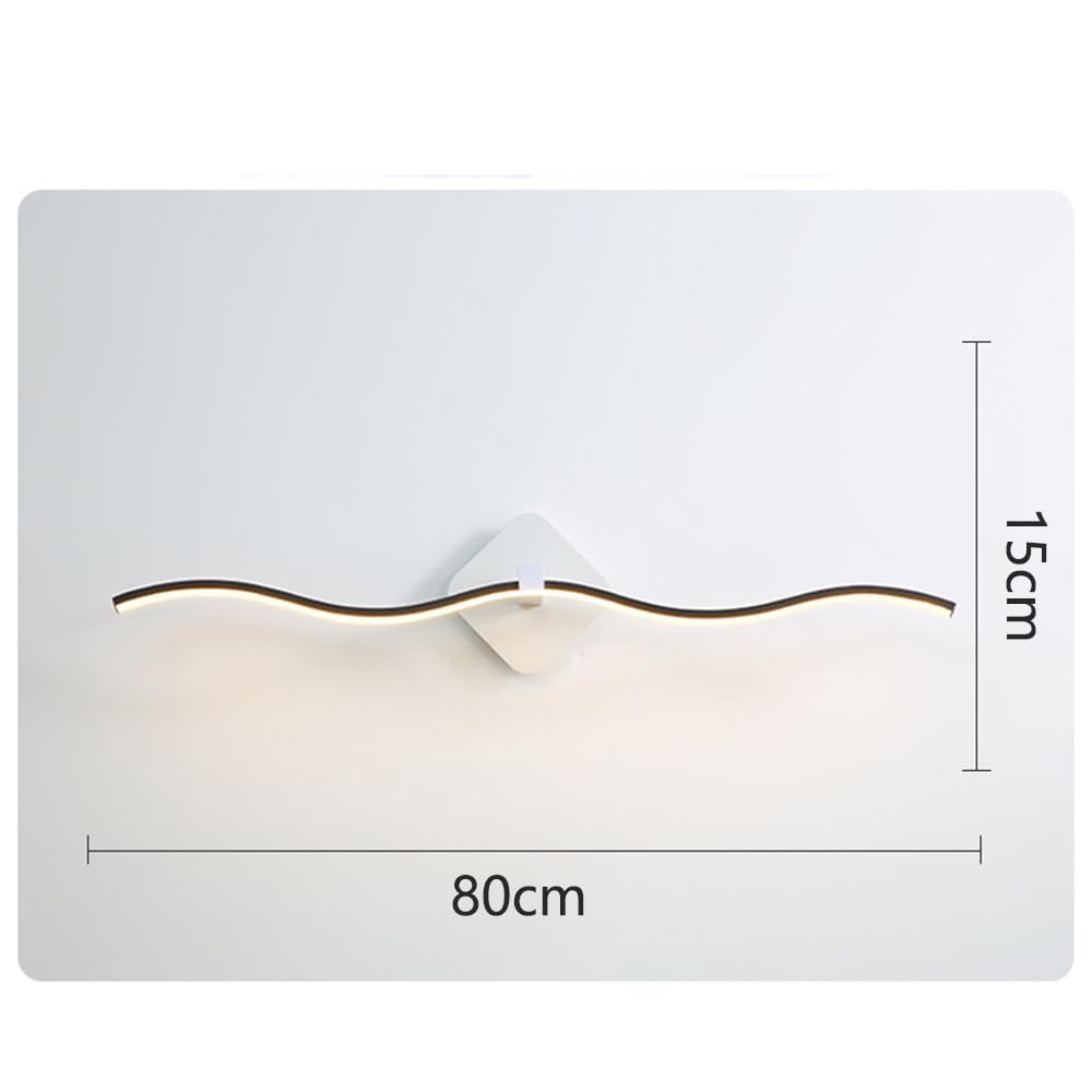 Lustro świetlne LED 12 W 60 cm, lampa ścienna do łazienki IP44, 110-240 V, 1200 lumenów (16 W (80 cm)