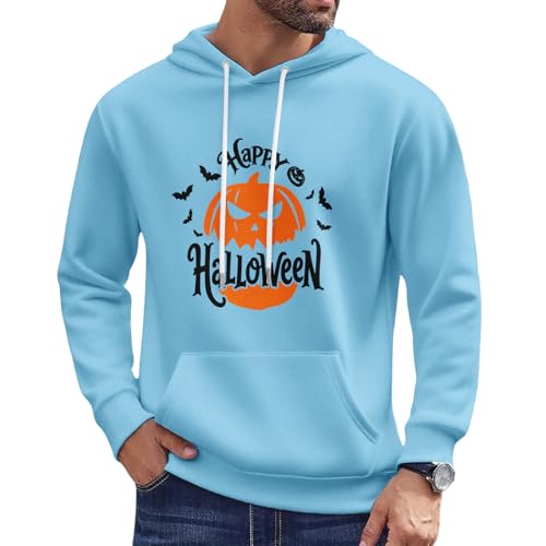 Halloween Hoodie Men Lantern Face Pumpkin Long Sleeve Novelty Party Sweatshirt with Pocket