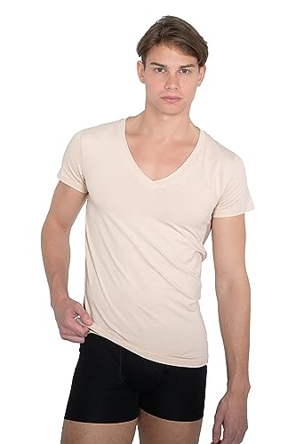 Invisible Organic Stretch Cotton Business Undershirt deep v-Neck4