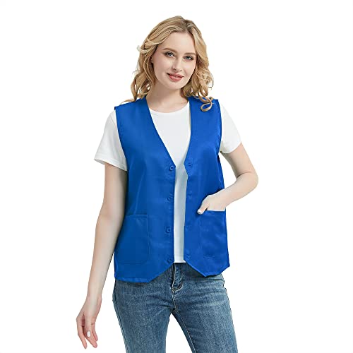 TopTie 5 Pack Unisex Work Vest Button Up Vest Volunteer Activity Supermarket Uniform3