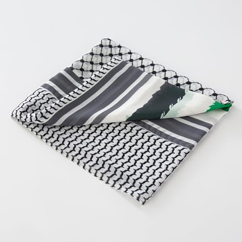 Fashion Keffiyeh – Cotton Head Neck Scarf –Arab Shawl Scarf for Women Girls – Palestine Style and Flag4