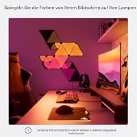 Nanoleaf Shapes Ultra Black Mini Triangle Erweiterungspack, 10 zusätzliche Mini Dreieckigen LED Panels - Smarte Modulare RGBW WLAN 16 Mio. Farben Wandleuchte Innen, Musik Sync, Funktioniert mit Alexa – Ansicht 4