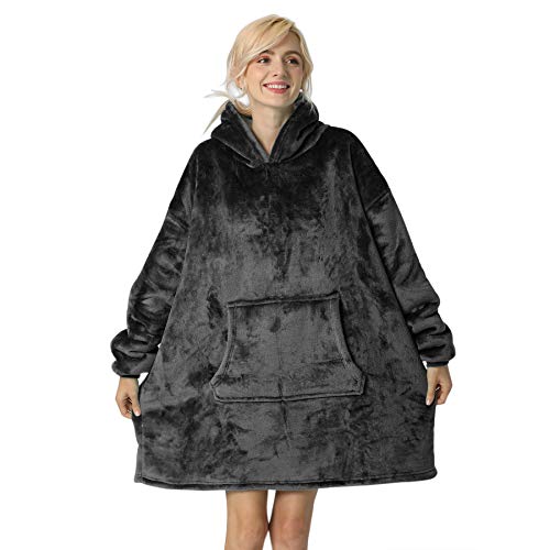 TORMAYS Übergroße Flanelldecke mit Langen Ärmeln, tragbar und gemütlich mit großer Fronttasche, Sherpa-Fleece-Futter für Erwachsene, Jugendliche und Kinder Cover