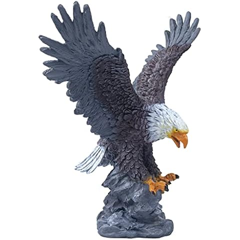 RAYSLIT Flag Pole Eagle Topper，Durable Resin Construction Flag Pole Ornament，9.5 Inch Bald Eagle Flag Topper，Eagle Fierce Swooping Hunting Form for Showing Family Pride and Patriotism Cover