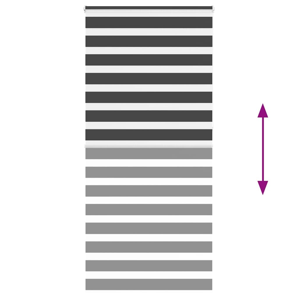 Rollo Zebra, Schwarz, 115 x 230 cm, Polyester | Wandmontage oder Fenster, ohne Bohren möglich, verstellbare Kette, Kindersicherung