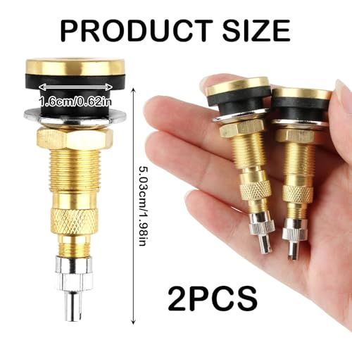 Image of TR618A Tubeless Air Liquid Tractor Valve Stem, Metal Heavy Duty Valve Stems Replacement for for Tubeless Tire Industrial Agricultural Wheels Tire Ballast (2pcs)