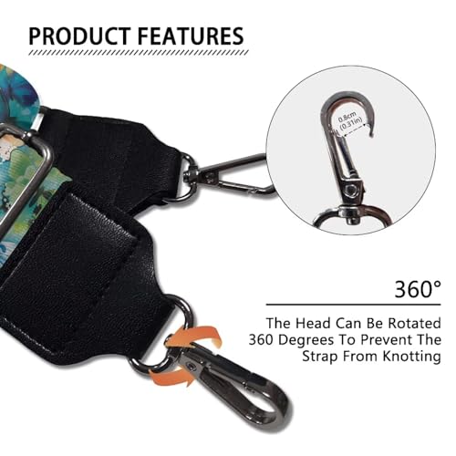 Image of Adjustable Purse Strap for Women, Crossbody Wide Handbag Strap Replacement, Sturdy Bag Strap with Silver Hardware
