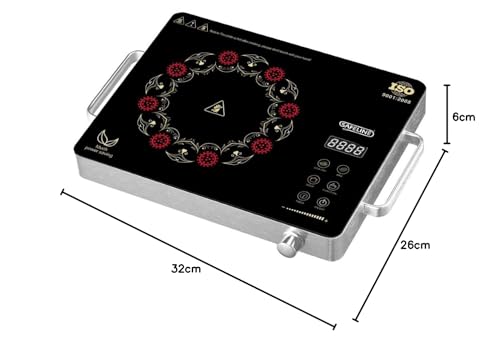 Image of THEMS 2200W Infrared Cooktop Stove, Digital Display, Touch Control, Infrared Hot Plate