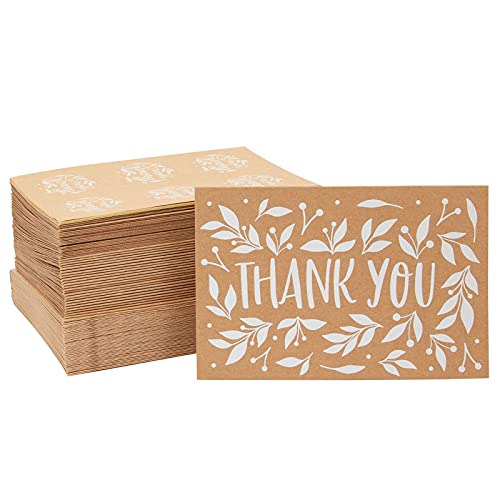 Rustikale Dankeskarten mit Umschlägen und Siegeln, 6 Designs (10,2 x 15,2 cm), 48 Stück Cover