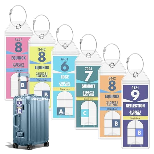 6 Pezzi 18 x 6,4 cm Etichetta Valigia Crociera Trasparente Impermeabili In Pvc,Porta Etichette Per Bagagli,Accessori da Crociera,Compatibili con Msc, Costa, Ncl Crociere,Royal Caribbean, Celebrity