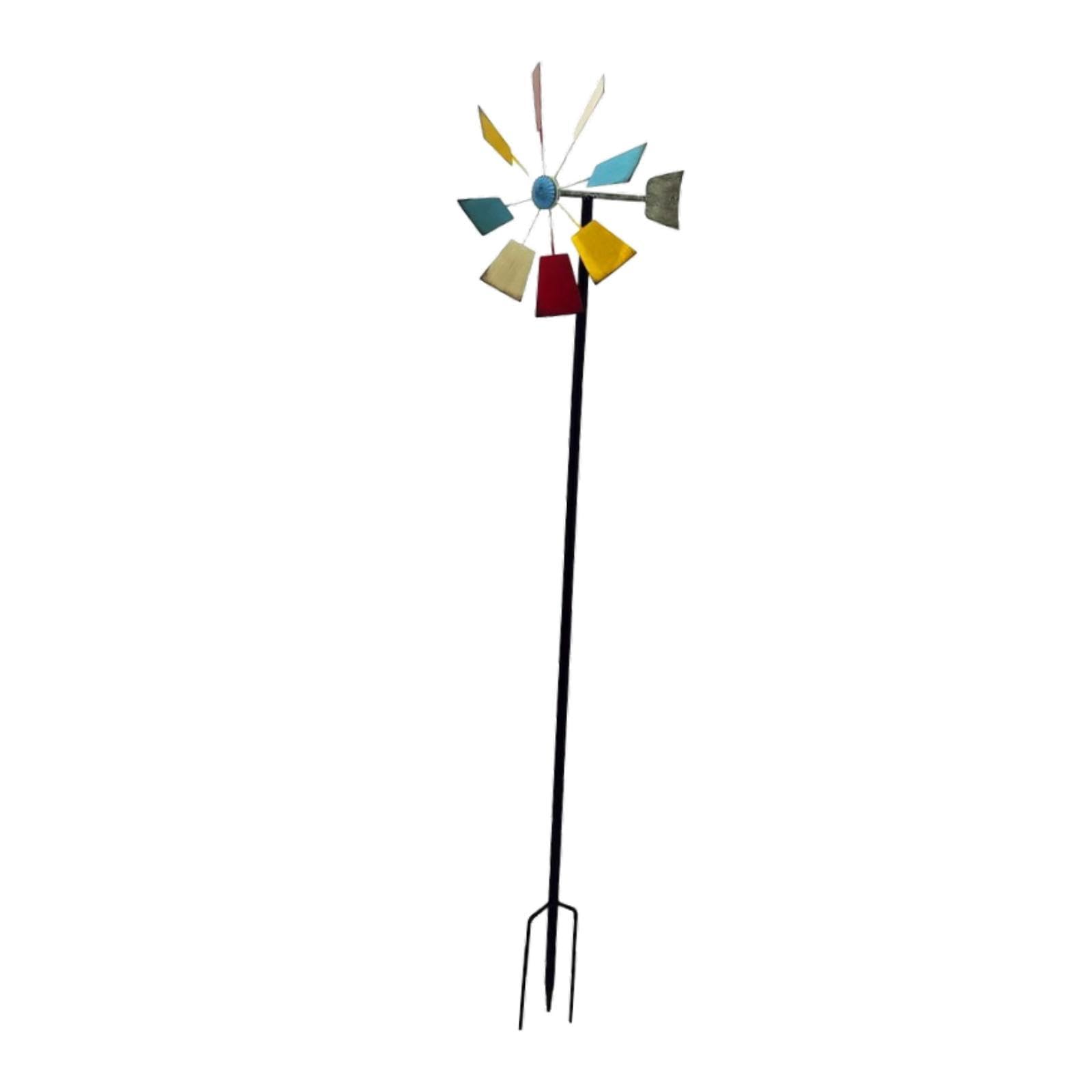 Molinillo De Viento con Estaca De 57 Pulgadas | altura imponente, material de hierro, efecto visual encantador