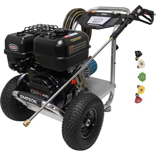 Simpson Cleaning 4400 PSI Gas Pressure Washer, 4.0 GPM Power Washer for Commercial Use, CRX 420 Engine, 50-Foot Steel-Braided Hose, Aluminum Series, 49-State (ALH4440)