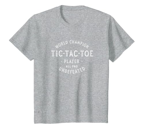 Retro World Champion Tic-Tac-Toe Player Undefeated T-Shirt, Youth, Heather Grey, 4T