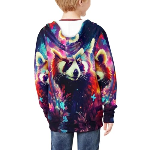 Boys Animal Print Zip Up Graphic Hoodie with Pockets Comfort Long Sleeve Soft Hoodies4