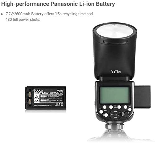 Godox Flash V1-S à tête ronde pour appareil photo Sony, 2,4 G 1/8000