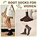 BISOUSOX Thin Merino Wool Ruffle Boot Socks Warm Winter Cozy Frilly Soft Casual Breathable Socks for Womens 5 Pairs