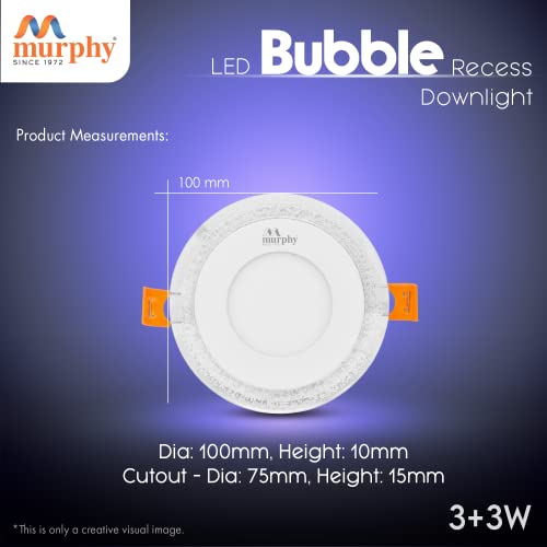 Image of Murphy 6 Watt (3+3W) Round Double Colour Led Conceal Panel Light, Ceiling Light with 2 Year Warranty(Multi Color+CW,Pack of 2)