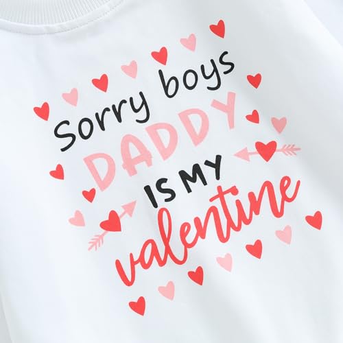 Toddler Baby Girl Valentines Day Outfit Long Sleeve Crewneck Valentines Day Sweatshirt Warm Pullover Top3