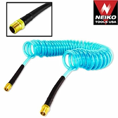 1/4" 25 Foot Recoil Re Coil Coiled Pneumatic Air Line Compressor Hose