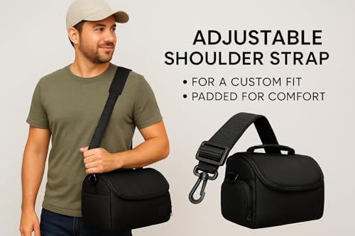 Large Padded Camera Bag with Shoulder Strap – DSLR & Mirrorless Camera Carrying Bag, Lightweight Protective Crossbody Camera Bag by eCostConnection - Image 7