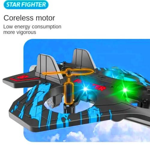 Image of E-69 Remote Control for Kids, RC Glider Plane with Light EPP Foam Material Aeroplane Fighter Jet for Kids Adults 360 Flip, Stunt Roll Stable Flying jet Toy Easy to use Safe for Boys Girls Beginners toy Indoor Outdoor.