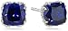 Created Gemstone Jubilee-Cut Stud Earrings with Crown Setting in Sterling Silver (7mm)