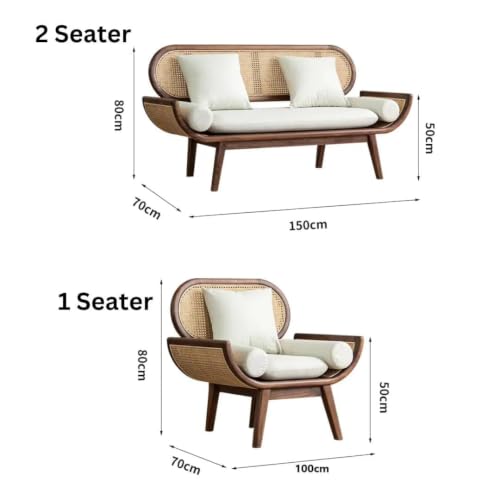 Image of Velvet Contemperory Sofa with Cushion Chaise Lounge Sectional Sofa Perfect for Living Room & Bedroom Guests Home & Office (2 Seater Sofa, Kan Sofa)
