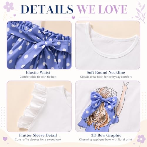Image of Girls Summer Outfits Cute Sleeveless Top High Waisted Short Sets with Pockets Teen Girl Clothes Size 6-14 T