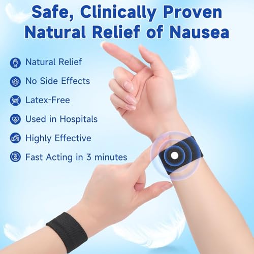 Image of Motion Sickness Bracelets for Adults and Kids Motion Sickness Bands Nausea Relief for Pregnant Women Acupressure Nausea Relief for Car, Sea, Air Sickness
