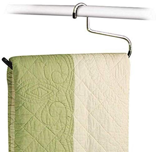 BuyDBest -Stainless Steel Hanger Set of 9, Heavy Duty Hanger, Hanger for Bedspreads, tablecloths, linens, Large Towels, Cloth Hanger, Blanket Hanger