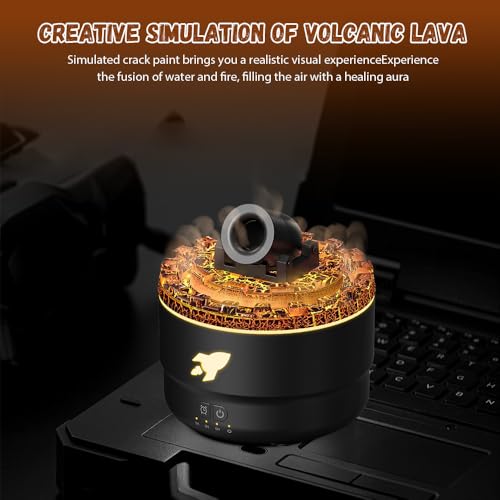 Diffusore Di Aromi Usb Con Cannoni Led, Umidificatore Cannon, Diffusore Di Aromi Per Oli Essenziali, Umidificatore Flame Set Diffusore, 7 Colori, Con 3 Timer, 280 Ml (Nero) - 6