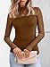 LILLUSORY Womens Long Sleeve Tops Mock Neck See Through Lace Shirts Sheer Going Out Sexy 2025 Fall Fashion Outfits Brown XXL