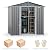 Goplus 6' x 4' Outdoor Storage Shed, Weather-Resistant Galvanized Metal Tool House w/ 4 Air Vents, Lockable Sliding Doors, Ramp, Gloves, Utility Tool Organizer for Garden, Farm, Yard