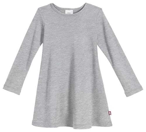 Image of City Threads Girls' 100% Cotton Long Sleeve Dress - Active Kids School, Playing, Parties - Made in USA