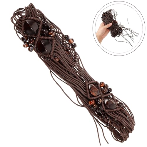 VALICLUD Boho Woven Waist Belt for Women Ethnic Design Cotton Crochet Gown Accessory Stylish Summer Beach Dress Belt with Beads Versatile Fashion Statement for Every Outfit2