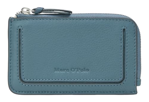 Porte-cartes Marc O'Polo Zip Wallet Hazy Blue en cuir bleu gris