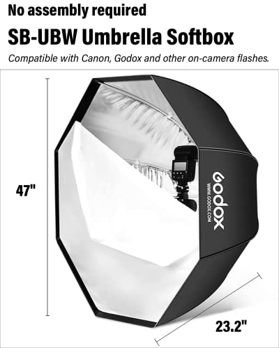 Godox HY0080-FBA 47 Inch / 120Cm Umbrella Octagon Softbox Reflector With Honeycomb Grid And Carrying Bag For Studio Flash Speedlight thumb #1